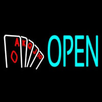 Open Royal Flush Poker Enseigne Néon