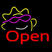 Open W Sun Logo Enseigne Néon