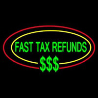 Oval Fast Ta  Refunds Enseigne Néon