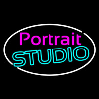 Oval Portrait Studio Enseigne Néon