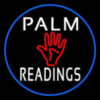 Palm Readings With Palm Blue Border Enseigne Néon