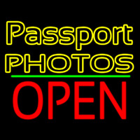 Passport Photos Block With Open 1 Enseigne Néon