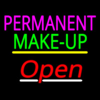 Permanent Make Up Open Yellow Line Enseigne Néon