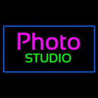 Photo Studio Blue Rectangle Enseigne Néon