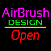 Pink Airbrush Design Open White Line Enseigne Néon