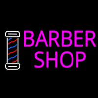 Pink Barber Shop With Logo Enseigne Néon