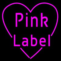 Pink Label Heart Enseigne Néon