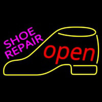 Pink Shoe Repair Yellow Shoe Open Enseigne Néon