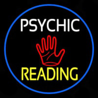 Psychic Reading Block Palm Blue Border Enseigne Néon