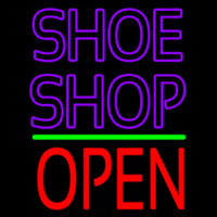 Purple Double Stroke Shoe Shop Open Enseigne Néon