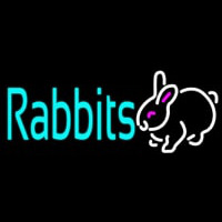 Rabbits Logo Enseigne Néon