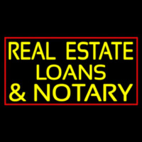 Real Estate Loans And Notary With Red Border Enseigne Néon