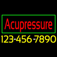 Red Acupressure With Phone Number Enseigne Néon