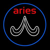 Red Aries White Aries Logo With Blue Circle Enseigne Néon