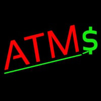 Red Atm Dollar Logo Enseigne Néon