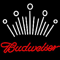 Red Budweiser White Crown Beer Sign Enseigne Néon