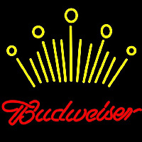 Red Budweiser Yellow Crown Beer Sign Enseigne Néon