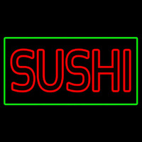 Red Double Stroke Sushi With Green Border Enseigne Néon