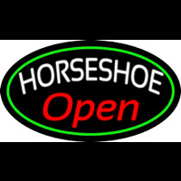 Red Horseshoe Open Enseigne Néon