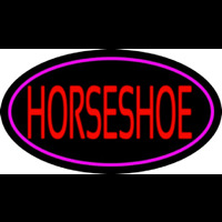 Red Horseshoe With Border Enseigne Néon