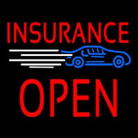 Red Insurance Open Block Car Logo Enseigne Néon