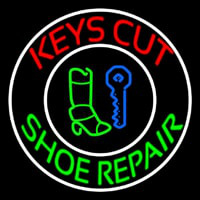 Red Keys Cut Green Shoe Repair Enseigne Néon