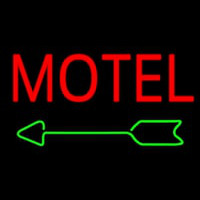 Red Motel With Green Arrow Enseigne Néon