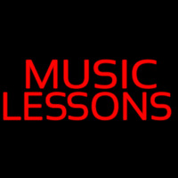 Red Music Lessons Enseigne Néon