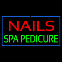 Red Nails Green Spa Pedicure With Blue Border Enseigne Néon