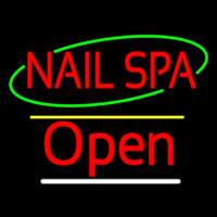 Red Nails Spa Open Yellow Line Enseigne Néon