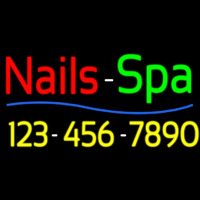 Red Nails Spa With Phone Number Enseigne Néon