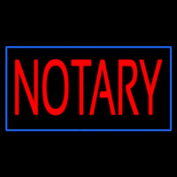 Red Notary Blue Border Enseigne Néon