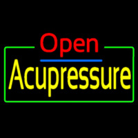 Red Open Acupressure Green Border Enseigne Néon