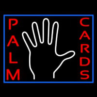 Red Palm Cards With White Logo Enseigne Néon