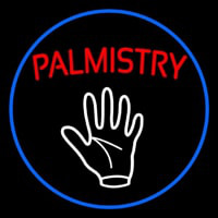 Red Palmistry Blue Border Enseigne Néon