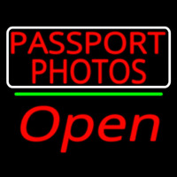 Red Passport Photos With Open 2 Enseigne Néon