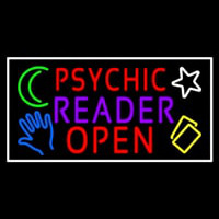 Red Psychic Purple Reader Red Open Block White Border Enseigne Néon