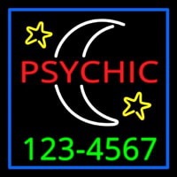 Red Psychic White Logo Green Phone Number Enseigne Néon