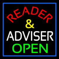 Red Reader And White Advisor Open Enseigne Néon