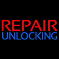 Red Repair Blue Unlocking Block Enseigne Néon