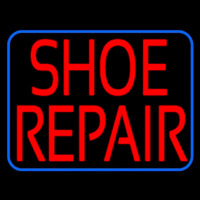 Red Shoe Repair Blue Border Enseigne Néon