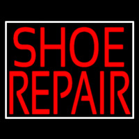 Red Shoe Repair With Border Enseigne Néon