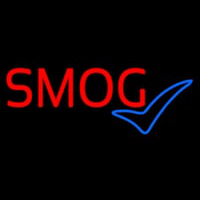 Red Smog Blue Check Logo 1 Enseigne Néon