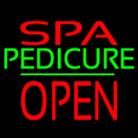 Red Spa Pedicure Block Open Enseigne Néon