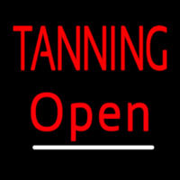 Red Tanning Open White Line Enseigne Néon