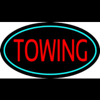 Red Towing Turquoise Border Enseigne Néon