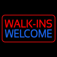 Red Walk Ins Welcome Red Border Enseigne Néon