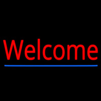 Red Welcome With Underline Enseigne Néon