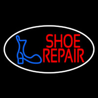 Shoe Repair Logo White Border Enseigne Néon