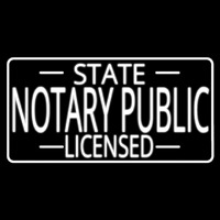 State Notary Public Licensed Enseigne Néon